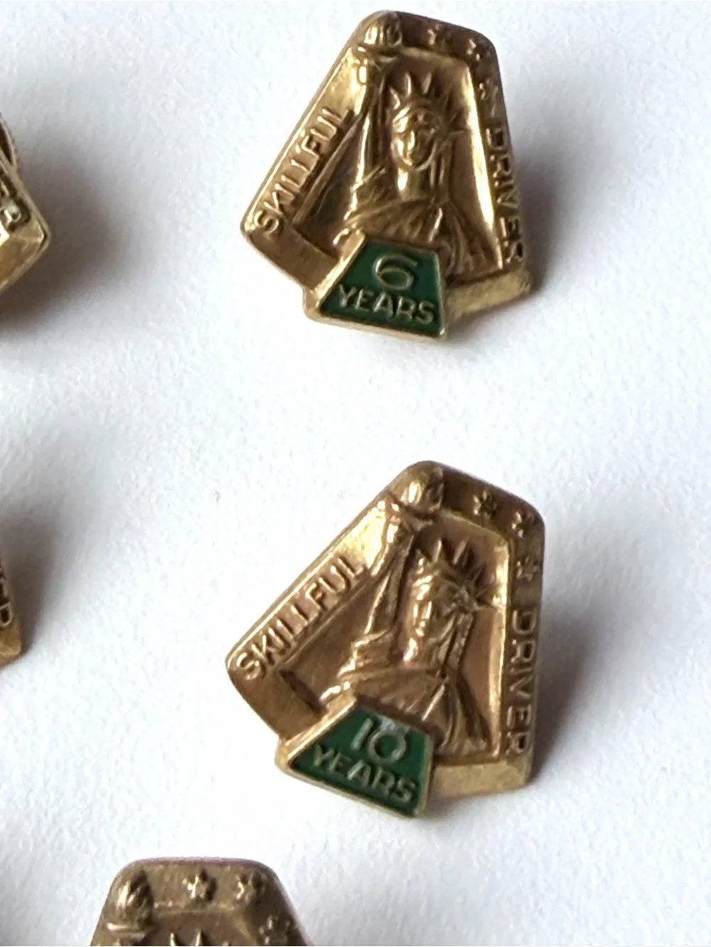 Vintage Collection of UPS Skillful Driver Safe Driving Award Pins Total 9 Pins